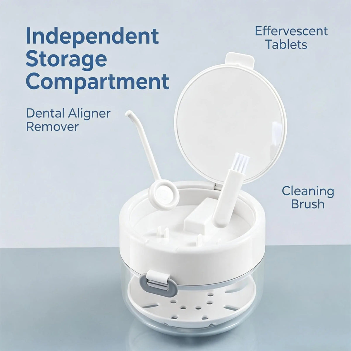 🦷 Retainer Cleaner Case with Mirror & Tray – Keep Aligners Clean & Dry