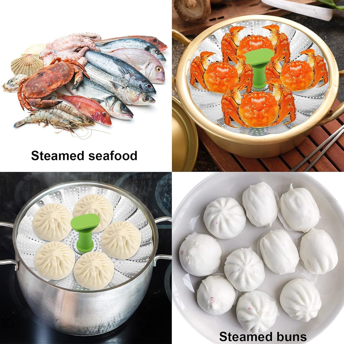 🥦Vegetable Steamer Basket for Cooking Food, Stainless Steel Veggie Steam Basket for Pot