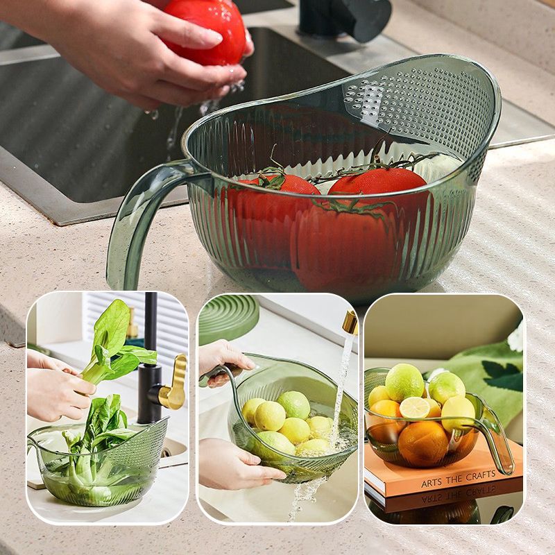 🍚 50% OFF! 🥣 Multipurpose Rice Washing Bowl Strainer with Handle