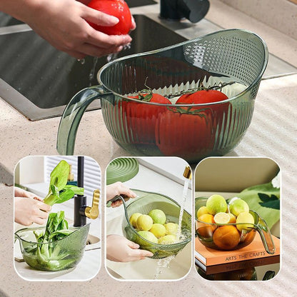 🍚 50% OFF! 🥣 Multipurpose Rice Washing Bowl Strainer with Handle