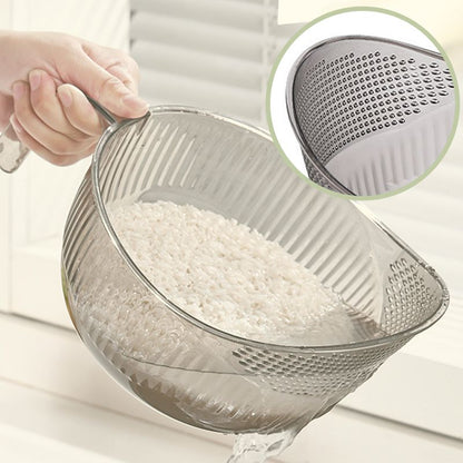 🍚 50% OFF! 🥣 Multipurpose Rice Washing Bowl Strainer with Handle