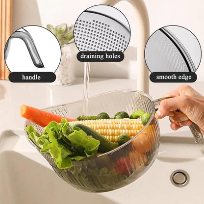 🍚 50% OFF! 🥣 Multipurpose Rice Washing Bowl Strainer with Handle